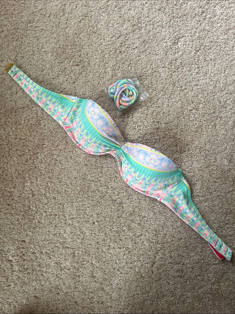 Victoria's Secret Pastel Floral Stripe Bikini Top